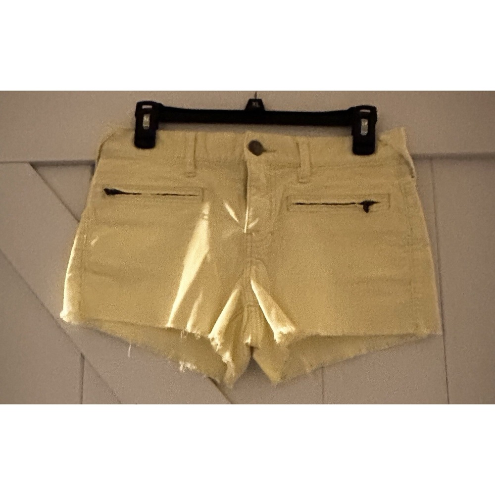 WOMEN'S FREE PEOPLE NEON YELLOW CORDUROY SHORT HIP SHORTS SZ 25